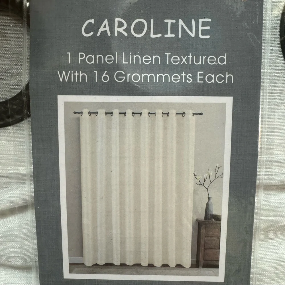 Caroline white 1 panel linen textured with 16 grommets each